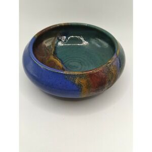 Signed Brooman Hand thrown Handpainted Trinket Dish Bowl Missouri